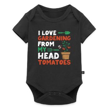 J’adore jardiner avec mes tomates de tête - Body à manches courtes Premium Bébé - noir - Devant