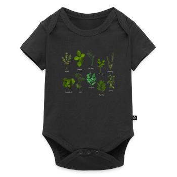 Herbs Types Plants Funny Gardening Plant - Baby Premium short-sleeve bodysuit - black - Front