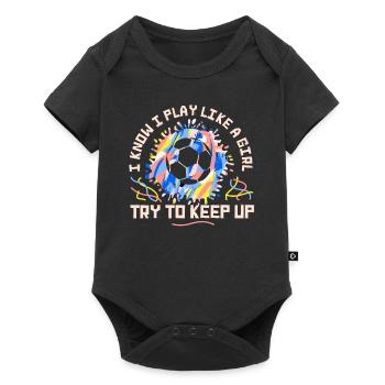 Je sais que je joue comme une fille essaie de suivre - Body à manches courtes Premium Bébé - noir - Devant
