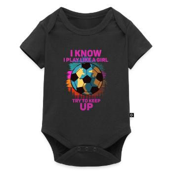 Je sais que je joue comme une fille essaie de suivre - Body à manches courtes Premium Bébé - noir - Devant