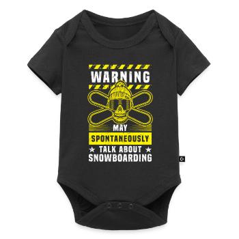 Attention peut spontanément parler de snowboard - Body à manches courtes Premium Bébé - noir - Devant
