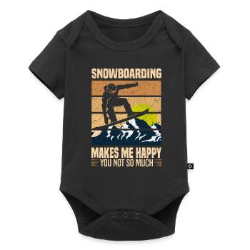 Snowboarding Makes Me Happy You Not So Much - Baby Premium short-sleeve bodysuit - black - Front