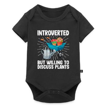 Introvertiert, aber diskussionsfreudig Pflanzen - Baby Premium Kurzarmbody - Schwarz - Vorne