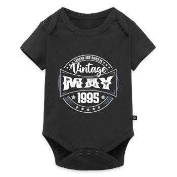 Mai 1995. Geburtstagsgeschenk Mai 1995. Mai - Baby Premium Kurzarmbody - Schwarz - Vorne