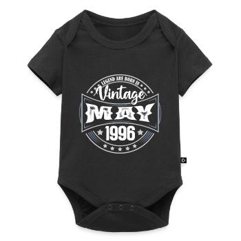 Mai 1996. Geburtstagsgeschenk Mai 1996. Mai - Baby Premium Kurzarmbody - Schwarz - Vorne