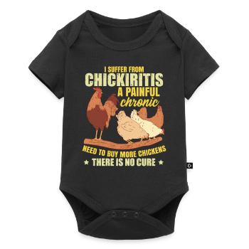Funny Chicken Joke Chicken Farmer Gift - Baby Premium short-sleeve bodysuit - black - Front