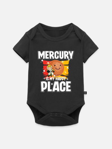 Merkur Planet Geschenk - Baby Premium Kurzarmbody - Schwarz