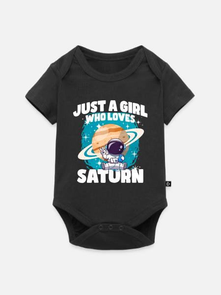 Mädchen Saturn Geschenk - Baby Premium Kurzarmbody - Schwarz