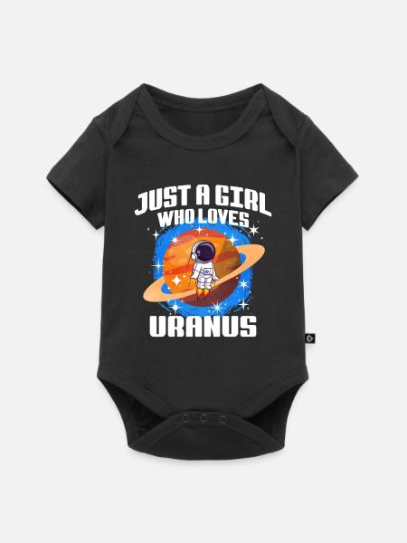 Mädchen Uranus Geschenk - Baby Premium Kurzarmbody - Schwarz
