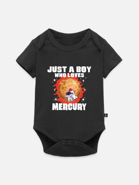 Merkur Planet Geschenk - Baby Premium Kurzarmbody - Schwarz