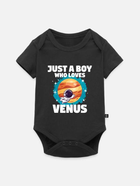 Venus Planet Geschenk - Baby Premium Kurzarmbody - Schwarz