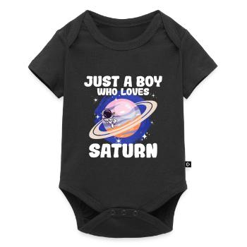 Cadeau de la planète Saturne - Body à manches courtes Premium Bébé - noir - Devant