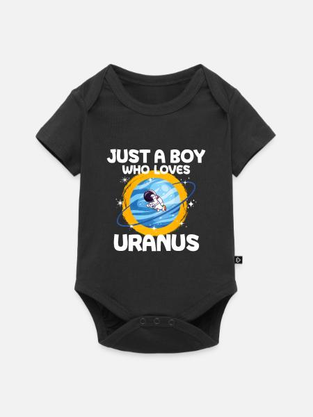 Uranus Planet Geschenk - Baby Premium Kurzarmbody - Schwarz