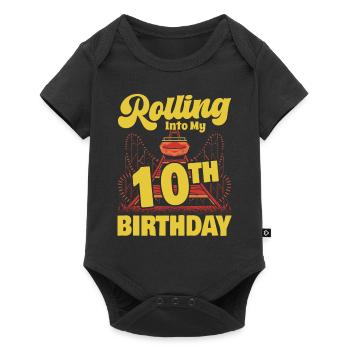 Roller Coaster Amusement Park Rolling Into My 10th - Baby Premium short-sleeve bodysuit - black - Front