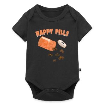 Happy Pills Tarantula Lustige Spinnen Liebhaber Humor - Baby Premium Kurzarmbody - Schwarz - Vorne