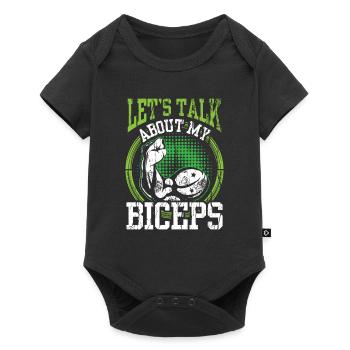 Let's talk about my biceps muscle curls workout - Baby Premium short-sleeve bodysuit - black - Front