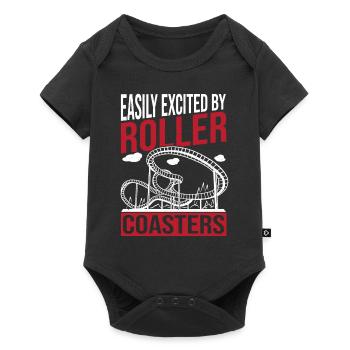 Vacances au parc à thème facilement excitées par Roller Coast - Body à manches courtes Premium Bébé - noir - Devant