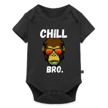 Chill Bro Monkey with Sunglasses Funny Outfit - Baby Premium short-sleeve bodysuit - black - Front
