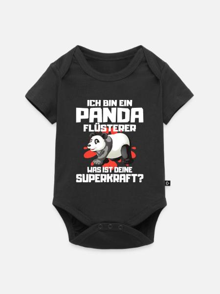Panda - Baby Premium Kurzarmbody - Schwarz