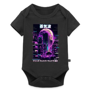 Anime Tokyo City Japonais Vaporwave Esthétique - Body à manches courtes Premium Bébé - noir - Devant