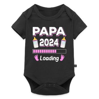 Papa Loading 2024 Père Fête des Pères - Body à manches courtes Premium Bébé - noir - Devant