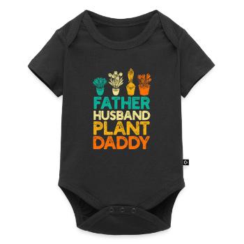 Father Husband Plant Dad Funny Landscape - Baby Premium short-sleeve bodysuit - black - Front
