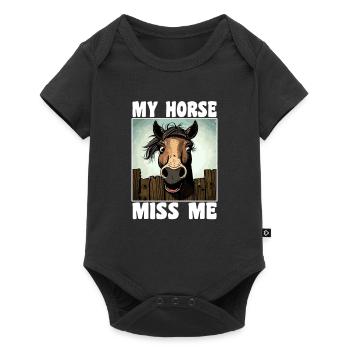 Funny horse saying - Baby Premium short-sleeve bodysuit - black - Front