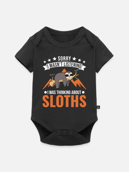 Faultier Liebhaber - Baby Premium Kurzarmbody - Schwarz