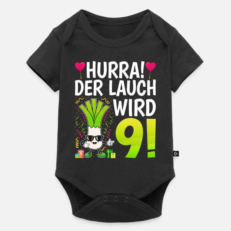 Hurra der Lauch wird 9 - Baby Premium Kurzarmbody - Schwarz
