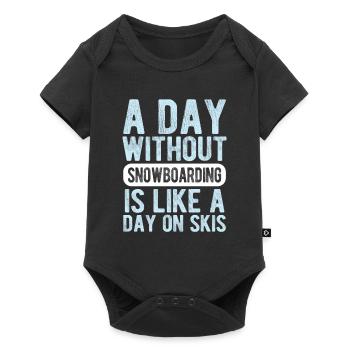 Snowboard Spruch für Snowboarder - Baby Premium Kurzarmbody - Schwarz - Vorne