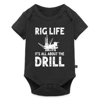 Lustiges Offshore-ölfeld-arbeiter-design - Baby Premium Kurzarmbody - Schwarz - Vorne