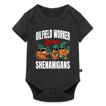 Lustiger Ölfeldarbeiter St. Patricks Tag - Baby Premium Kurzarmbody - Schwarz - Vorne