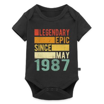 Birthday May 1987 Legendary Epic - Baby Premium short-sleeve bodysuit - black - Front