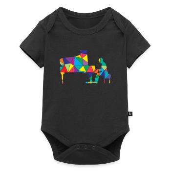 Piano Polygon Funny Piano - Baby Premium short-sleeve bodysuit - black - Front
