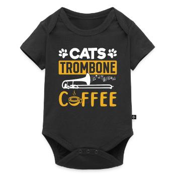 Cat Trombone Coffee Trombonist And Cat Lover Tromb - Baby Premium short-sleeve bodysuit - black - Front