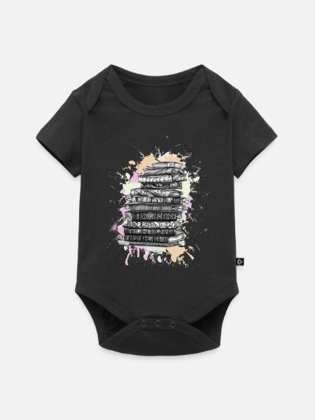 Lesen Bücher Buch - Baby Premium Kurzarmbody - Schwarz