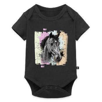 Cheval - Body à manches courtes Premium Bébé - noir - Devant