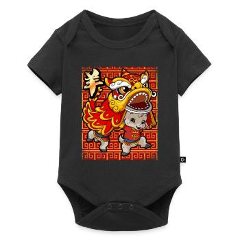 Année de la chèvre Nouvel An lunaire chinois - Body à manches courtes Premium Bébé - noir - Devant