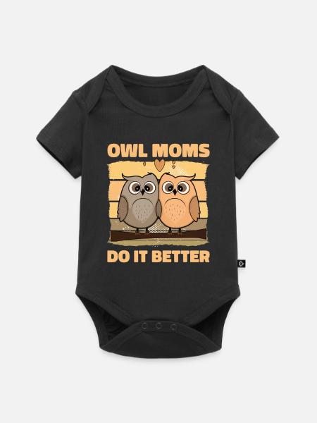 Owl Moms do it better - Baby Premium Kurzarmbody - Schwarz