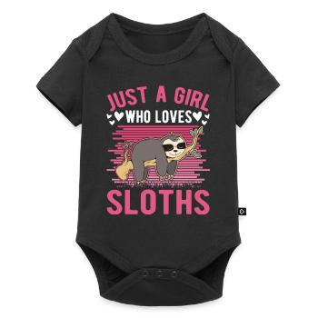 Juste une fille qui aime Sloth Sloth Sloth Girl - Body à manches courtes Premium Bébé - noir - Devant