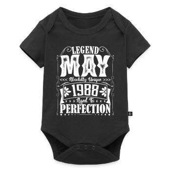 Mai 1988. Anniversaire mai 1988. Cadeau may 1988. - Body à manches courtes Premium Bébé - noir - Devant