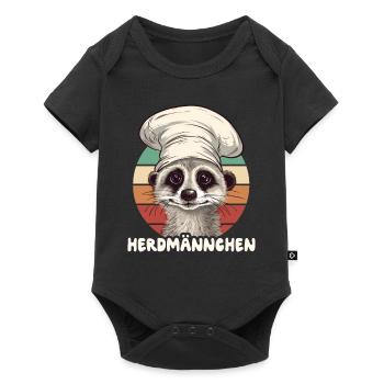 Herdmännchen Erdmännchen Koch - Baby Premium Kurzarmbody - Schwarz - Vorne