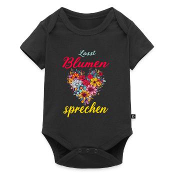 Lasst Blumen Sprechen für eine Floristin - Baby Premium Kurzarmbody - Schwarz - Vorne