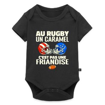Au Rugby Un Caramel C'est Pas Une Friandise. rugby - Body à manches courtes Premium Bébé - noir - Devant