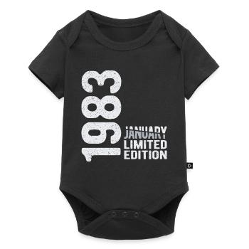 Janvier 1983 édition limitée Année de naissance - Body à manches courtes Premium Bébé - noir - Devant