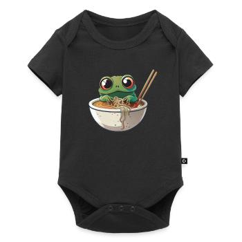 Mais d’abord ramen douce grenouille mange ramen ramen - Body à manches courtes Premium Bébé - noir - Devant
