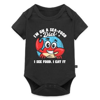 Je suis sur un régime de fruits de mer drôle papa blagues croisière - Body à manches courtes Premium Bébé - noir - Devant