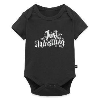 Just keep wrestling show ring fight stunt - Baby Premium short-sleeve bodysuit - black - Front