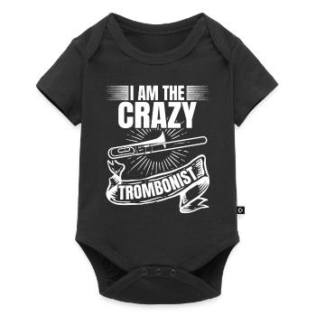 I Am The Crazy Trombonist Trombone Lover Trombone - Baby Premium Kurzarmbody - Schwarz - Vorne