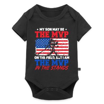 American Flag Baseball Dad - Baby Premium Kurzarmbody - Schwarz - Vorne